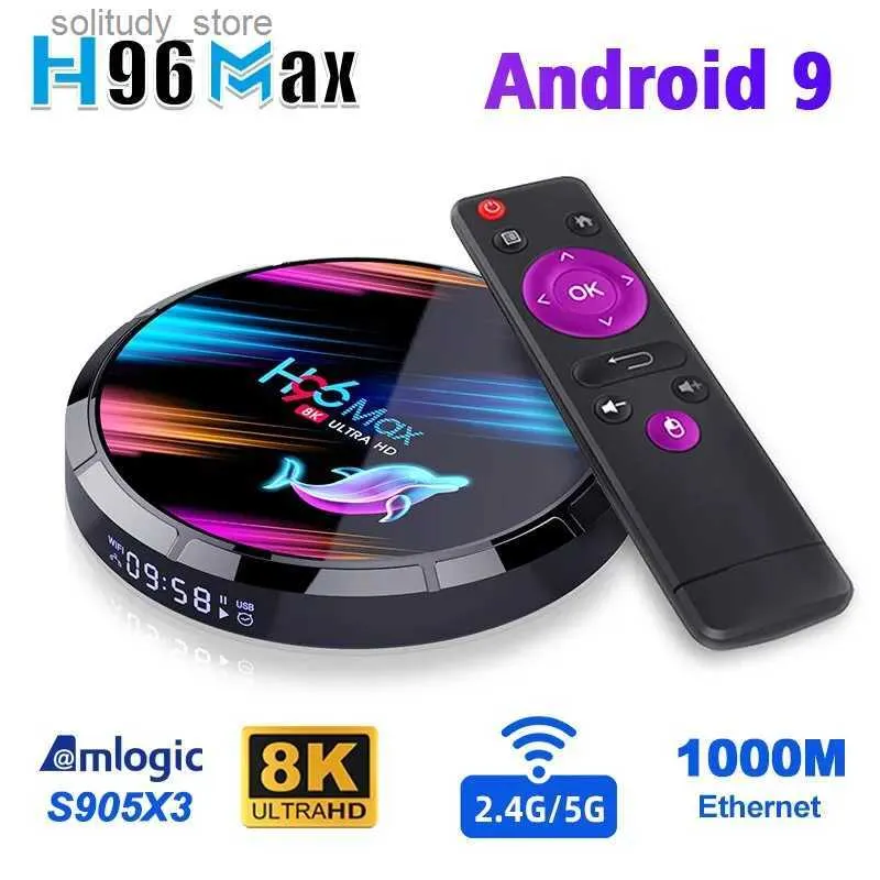 Décodeur H96 MAX X3 Smart Android TV 9.0 128GB 64GB 32GB Amlogic905X3 Quad Core double WiFi 8K 1000M LAN décodeur Q240402