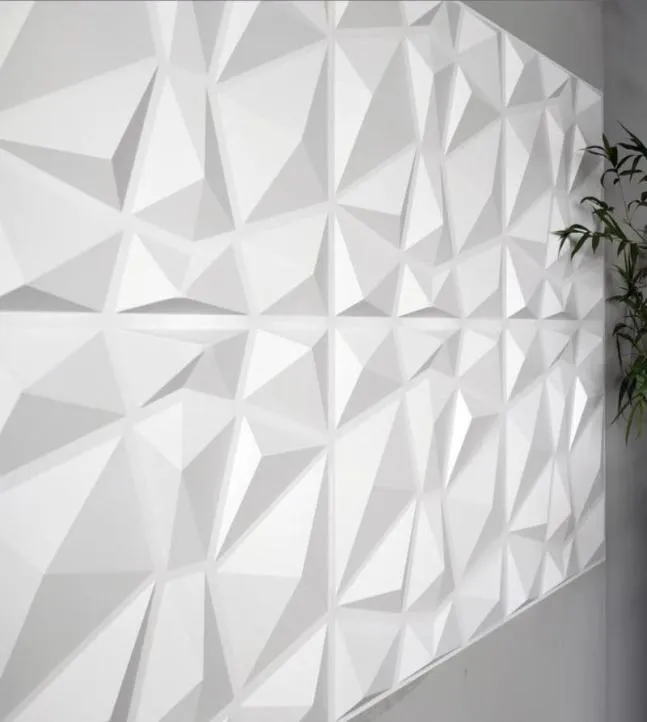 Behang decoratieve 3D-wandpanelen diamantontwerp 12 tegels 32 vierkante meter plantaardige vezel WallStickers7142890