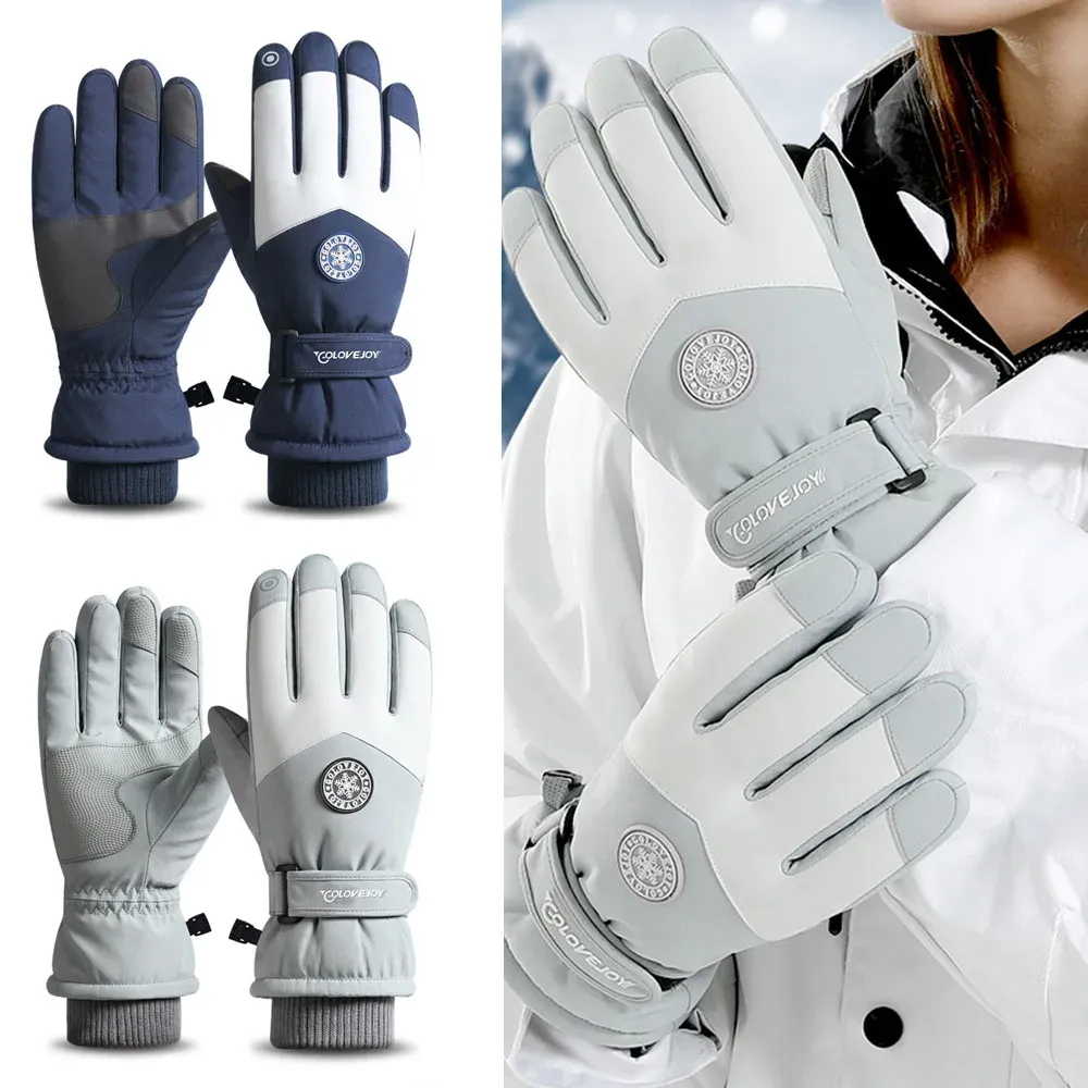 Gants Gants de ski imperméables Gants de snowboard à écran tactile thermique Gants de neige chauds d'hiver Gants de cyclisme coupe-vent pour hommes et femmes