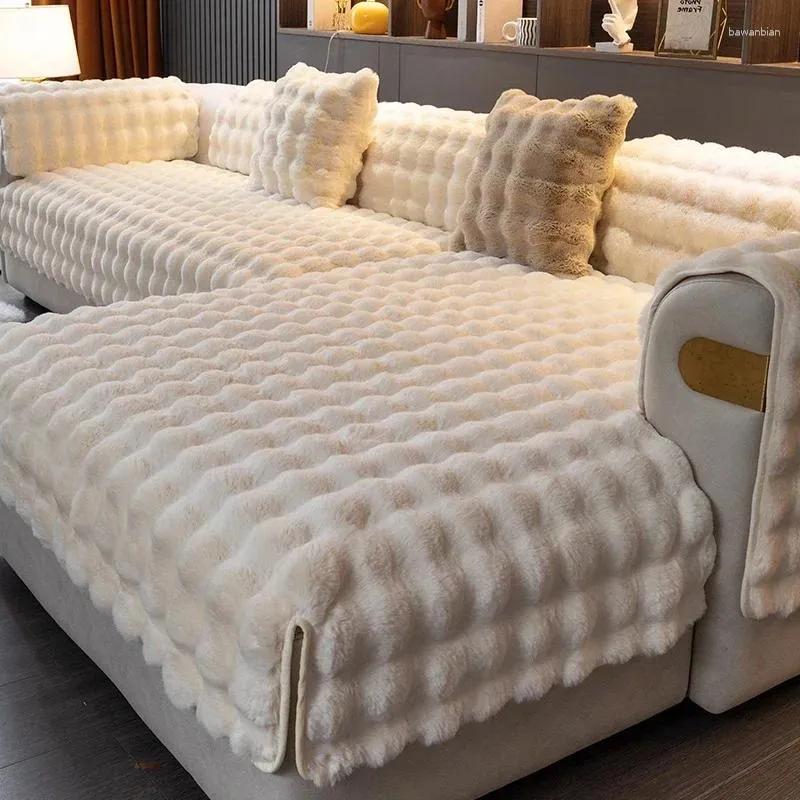 Pokrywa krzesła zagęszcza pluszowa sofa pokrywka ręcznika Nordic Non-Slip Couch Plippevers zmywalny do wystroju salonu