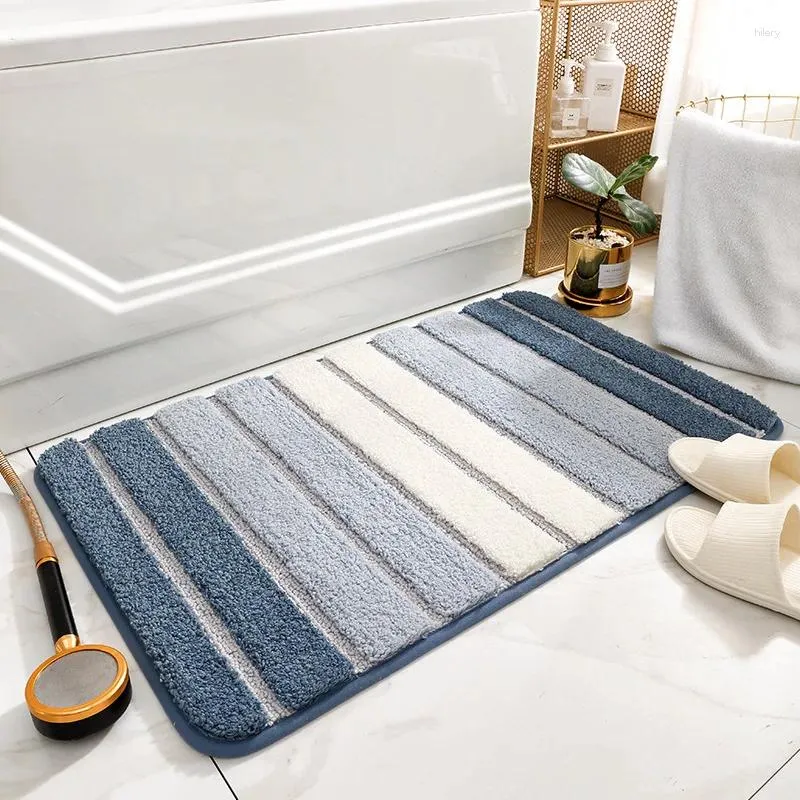 Alfombras de baño NIM Simple Stripe Espesar Alfombra de baño antideslizante Gran capacidad Súper absorbente Alfombra de secado rápido Puerta de entrada flocada