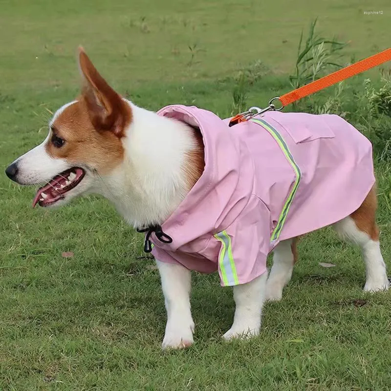 Hundkläder 2024 Vattentät färgglad fällbar husdjur Regnrock med reflekterande remsa utomhus regnrockkläder