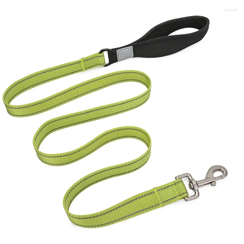 Dog Collars Leash Reflective Ribbon Nylon Walking Training Leads Running Pet Collar Accessories For Middle Big