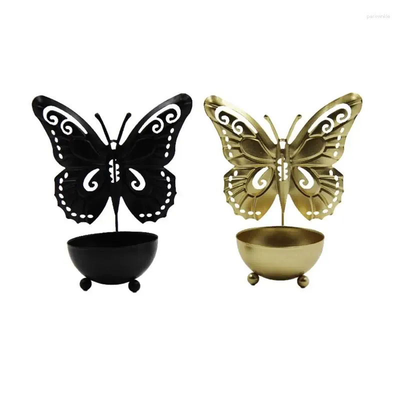 Bougeoirs en métal porte-papillon romantique pour affichage de lumière de thé chandelier décorations de Banquet salon étude