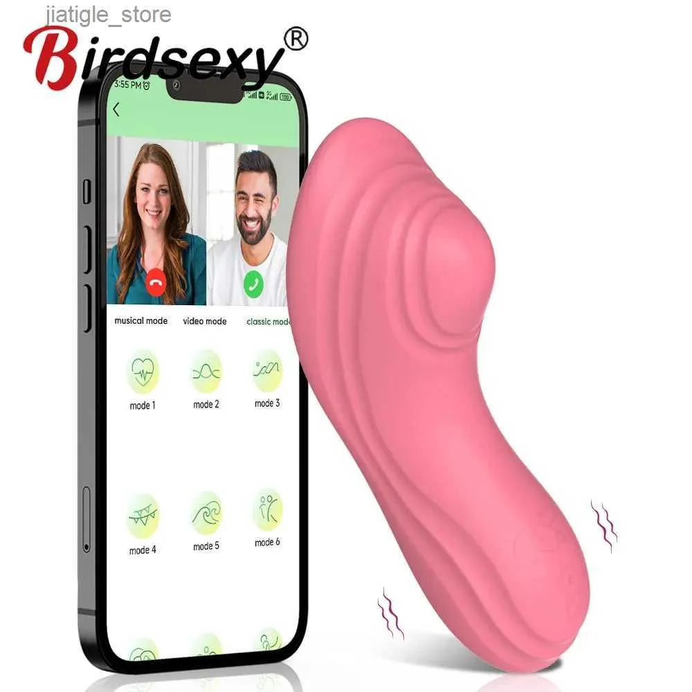 Altri articoli di bellezza della salute wireless bluetooth gpoint falso pene falso vibratore adatto per applicazioni femminili remoto indossare vibrazioni clickuda y240409