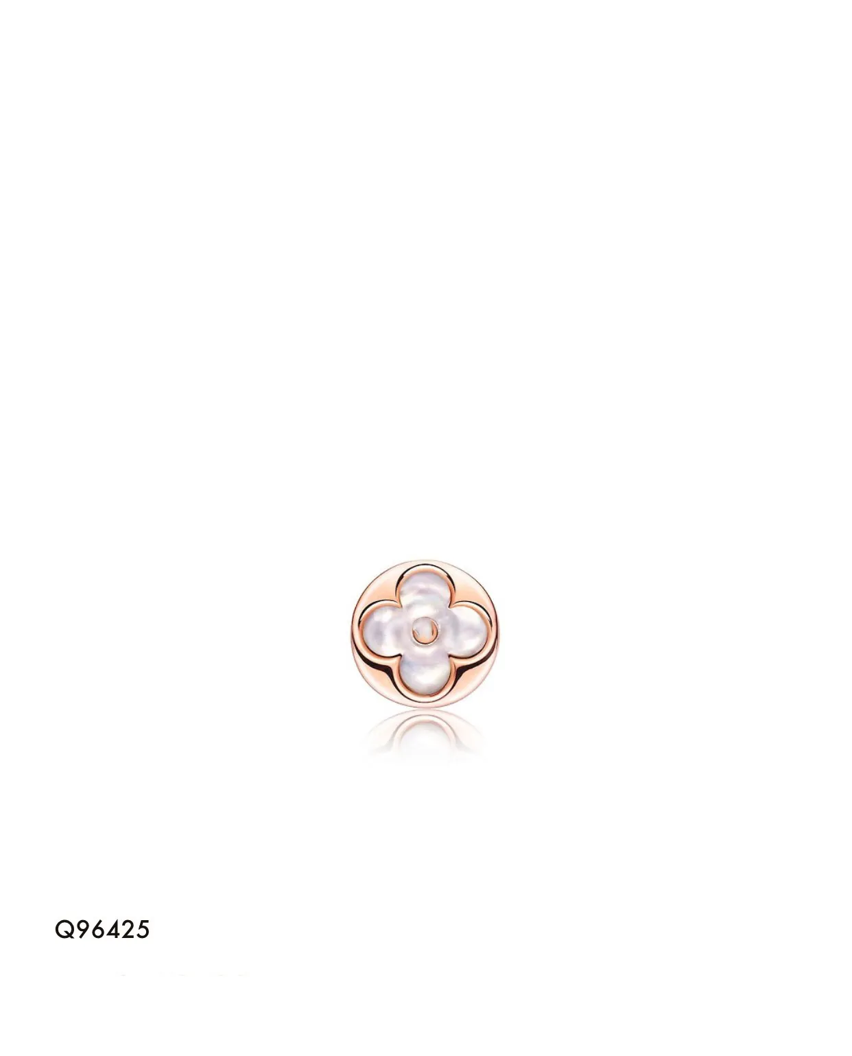 Rose Gold Color Blossom Classic Round Natural White Fritillaria 18K Guldskalörhängen Mother of Pearl V Four Leaf Clover Small Doft Wind Studörhängen Q96425