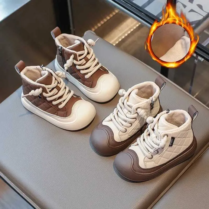 Yunyahe Bottes D'hiver Filles Enfants Chaussures Automne Et Hiver Grands Enfants Plus Polaire Chaud Filles Chaussures Décontractées Neige Bottes Filles Courtes Bottes Filles Bottes Filles, T5 Jaune