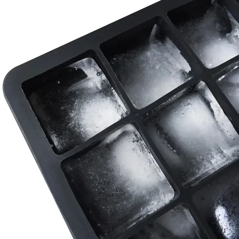 2024 15 Grid Silicone Ice Cube Mold Big Square Ice Cube Tray Mold Ice Cube Maker Icke-Toxic Hardble Bar Pub Wine Ice Blocks Maker- For Big Square Ice Cube Tray