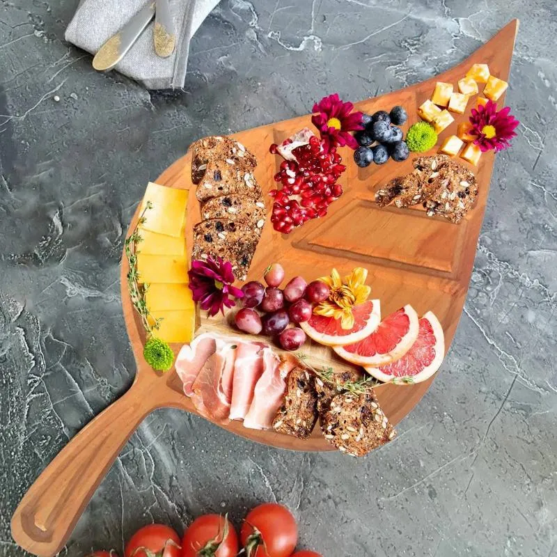 Garrafas de armazenamento Fontes de festa Folha Forma Placa Charcutaria Prato Queijo para Aperitivo Ornamento Bandeja de Servir Exclusiva