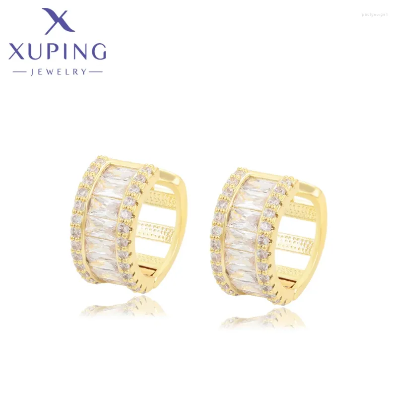 Hoop Earrings Xuping Jewelry Arrival Light Gold Color Charm Style Elegant For Women's Day Gift