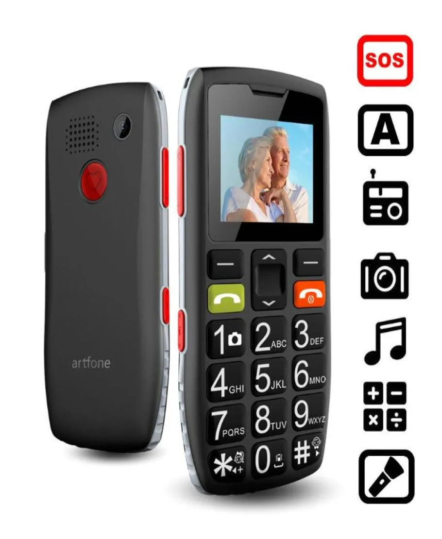 Téléphone pour personnes âgées, bon téléphone pour personnes âgées, gros bouton, batterie, haut-parleur, bouton latéral SOS, double carte Sim 5109649