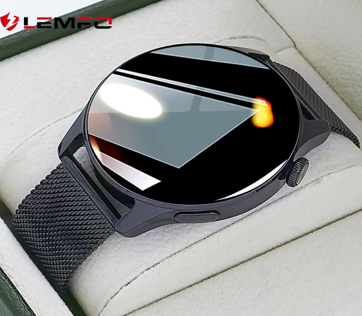 LEMFO Bluetooth Anruf Smart Uhr Männer Full Touch Sport Smartwatch 2021 Business Stil 24 Stunden Herzfrequenz Monitor Für Android IOS5714113