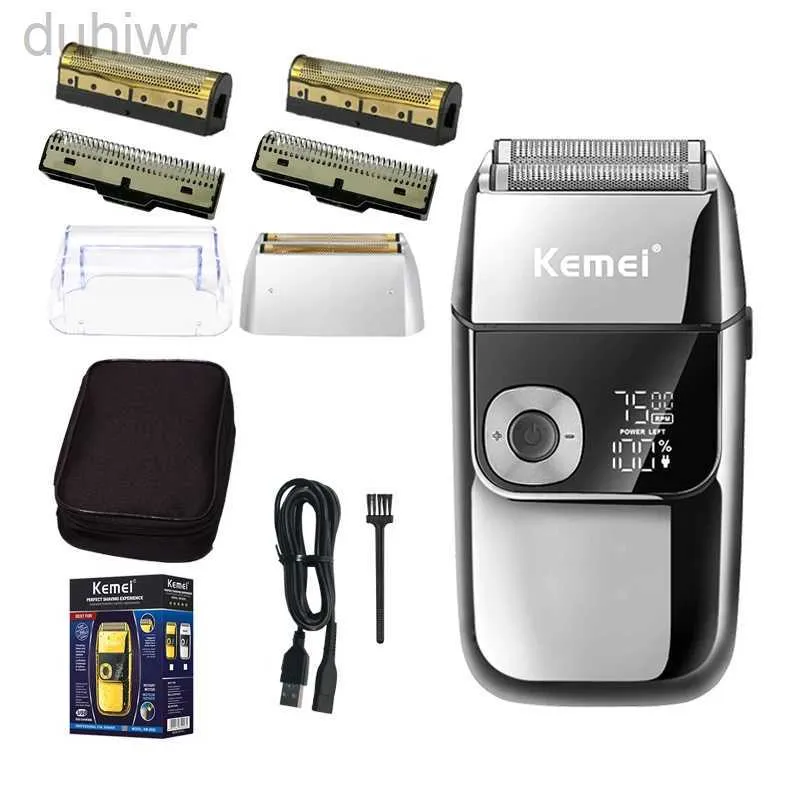 Electric Shavers Kemei 2 in 1 Shaver Men Razor Rechargeable Beard Floating Hair Trimmer Face Care Shaving Machine 2442