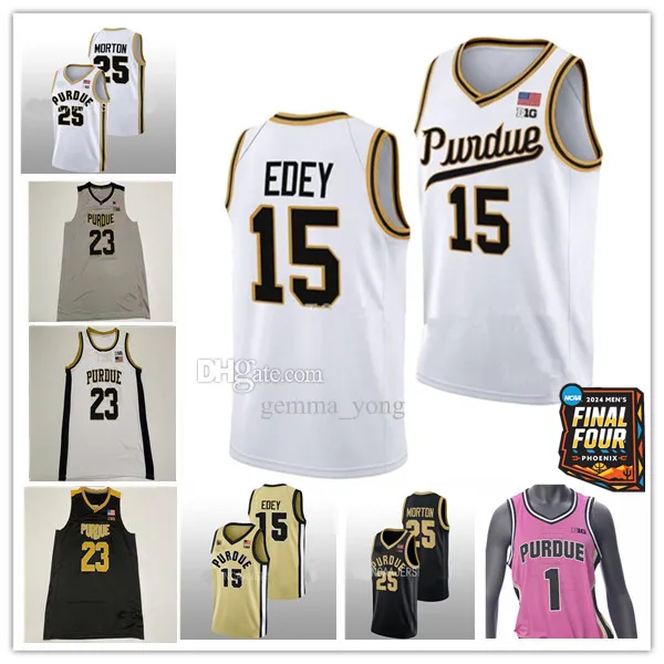 2024 Final Four Purdue Bootermaker College Basketball Jersey Zach Edey Jaden Ivey Braden Smith Lance Jones Fletcher Loyer Mason Gillis Trey Kaufman-Renn Caleb Furst