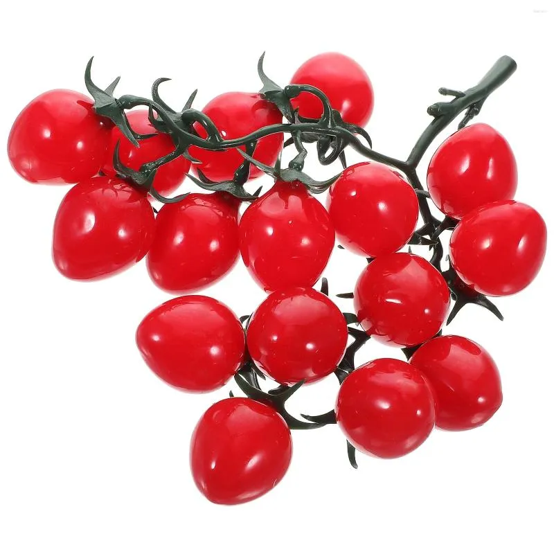 Décoration de fête artificielle simulée tomates cerises décor enfant fruits Pvc accessoires décoratifs Po