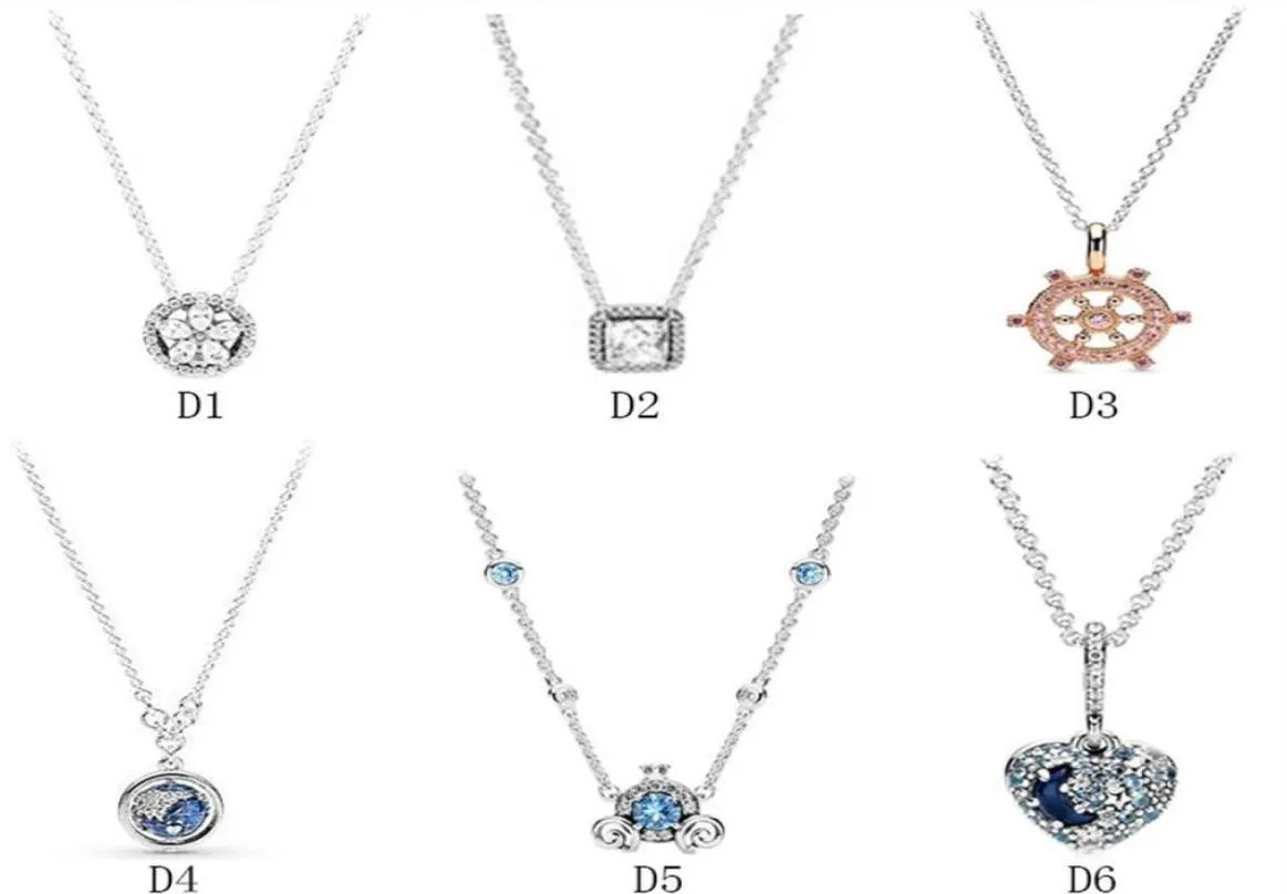 Designer Schmuck 925 Silber Halskette Herz Anhänger fit P Paar Kürbis Auto Neues Produkt Blue Moon Liebe Halsketten Europäischen St3233881