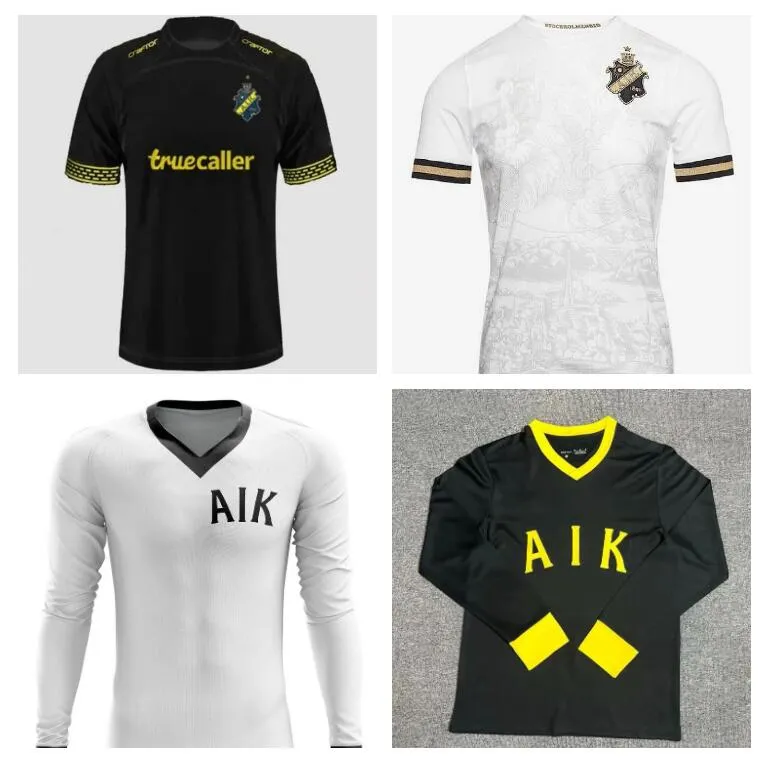 23 24 25 AIK Royal Edition Fotboll Soccer Jerseys 2024 2025 Accueil Noir doré Papagiannopoulos Rogic Larsson tihi anniversaire maillots maillots de football uniformes Kit