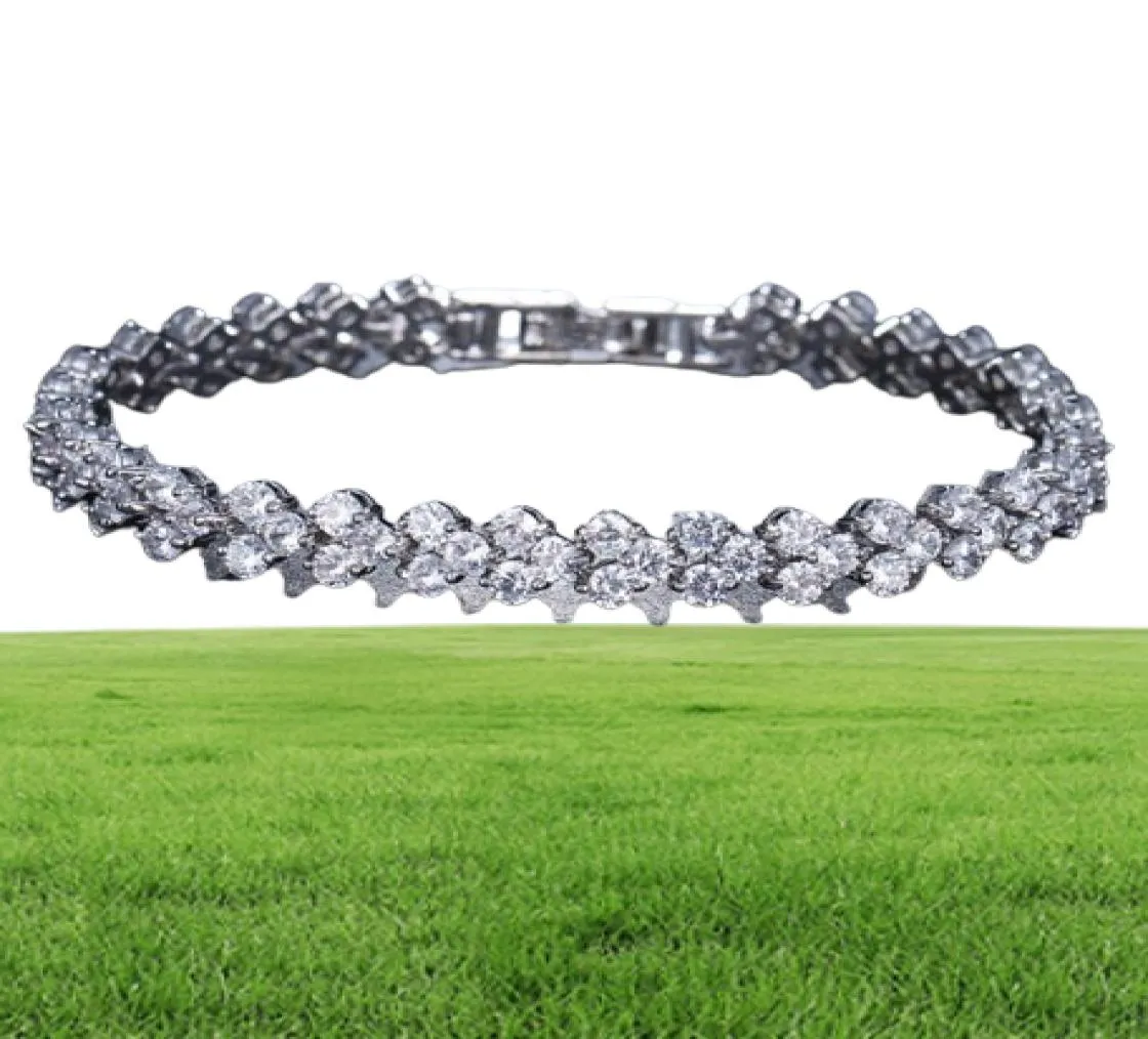 18K White Gold Plated Zirconia Tennis Bracelet Diamond Hand Chain for Men Women Heart Love Crystal Bracelets Bangle Lover Gift Val5160082