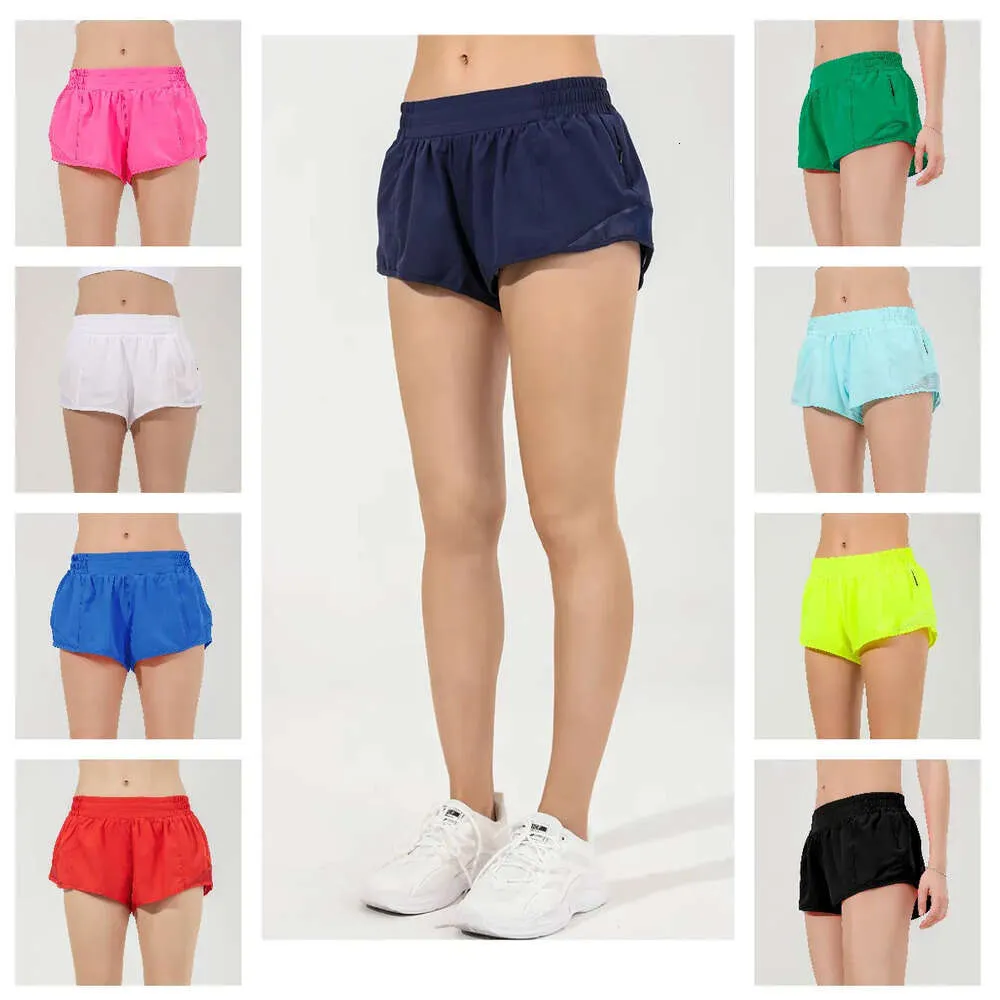 2024 lululemenI Yoga Hot Womens Athletic Yoga Pants Elastic Waistband Running Shorts Pocket Gym Athletic Drawstring Outdoor Cycling Sporty Workout Shorts kui668