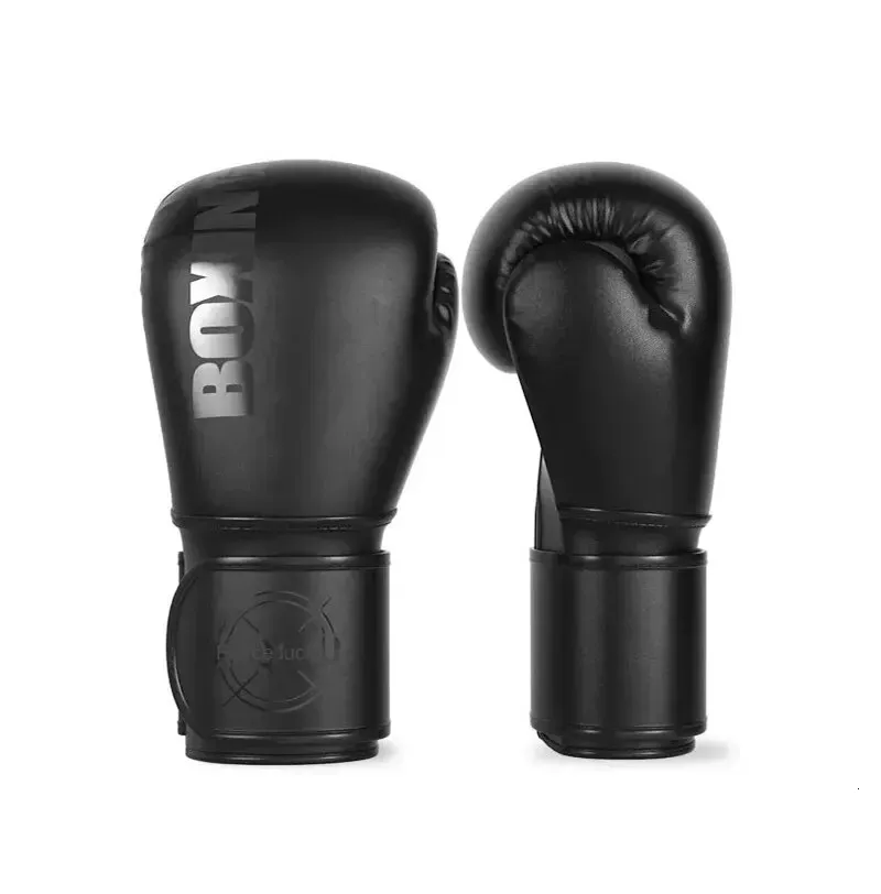 Kick -Boxhandschuhe für Männer Frauen PU Karate Muay Thai Guantes de Boxeo Freien Kampf MMA Sanda Training Erwachsene Kinderausrüstung Black 240318