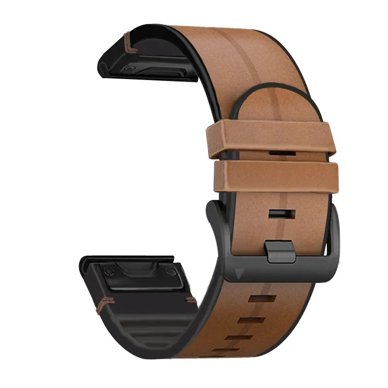 22 26 mm Quickfit Smart Watch Stracles pour Garmin Fenix 7 7x 6 6x Pro 5x 5 Plus 3HR 935 945 Bande de bracelet en silicone en cuir authentique