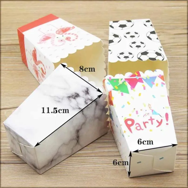 Gift Wrap 12 Stuks Aankomst Marmering Voetbal Stijl Popcorn Box Voor Bruiloft Aanbod Decoratie Kerst Verjaardag Snoep Geschenken