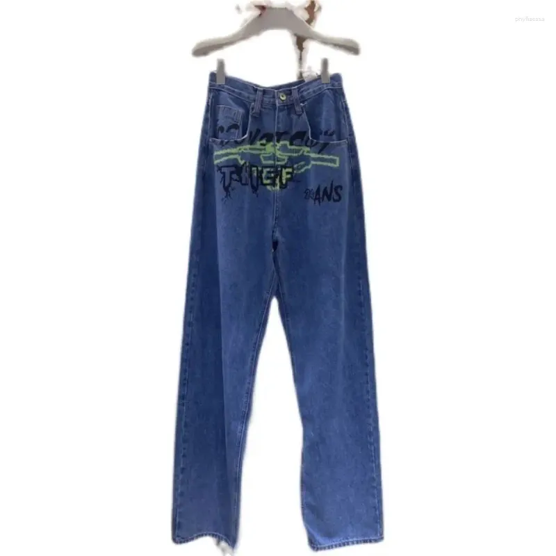 Женские джинсы Y2k Bad Friends в стиле хип-хоп с принтом алфавита, черные брюки для мужчин и женщин, модная повседневная свободная уличная одежда 2024 года с широкой стопой