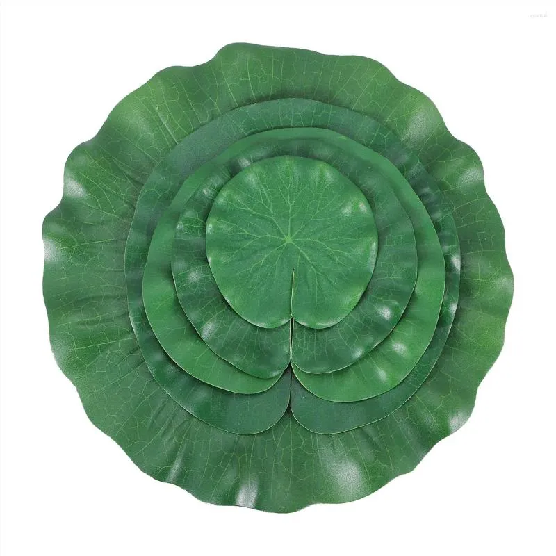 Miski 10 sztuk 5 rodzajów sztuczna pływająca piana Lotus liście podkładki liściowe wystrój stawu do basenu akwarium
