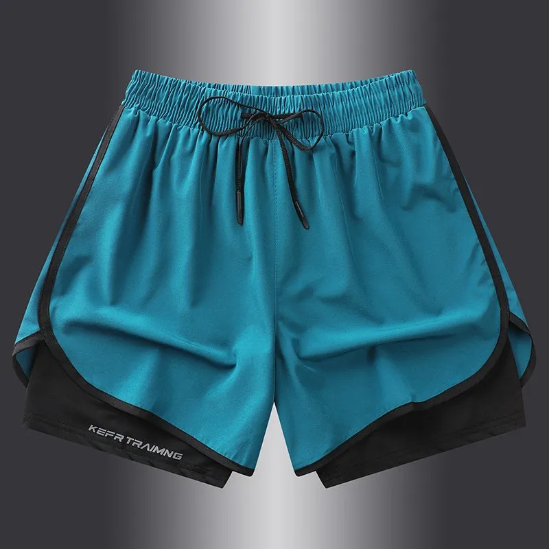 Double Layer Ice Silk Drawstring Sports Workout Shorts Men For Men And Women Perfect For Gym Training Running And Casual Wear In Summer From Filluphub 13.07 DHgate.Com