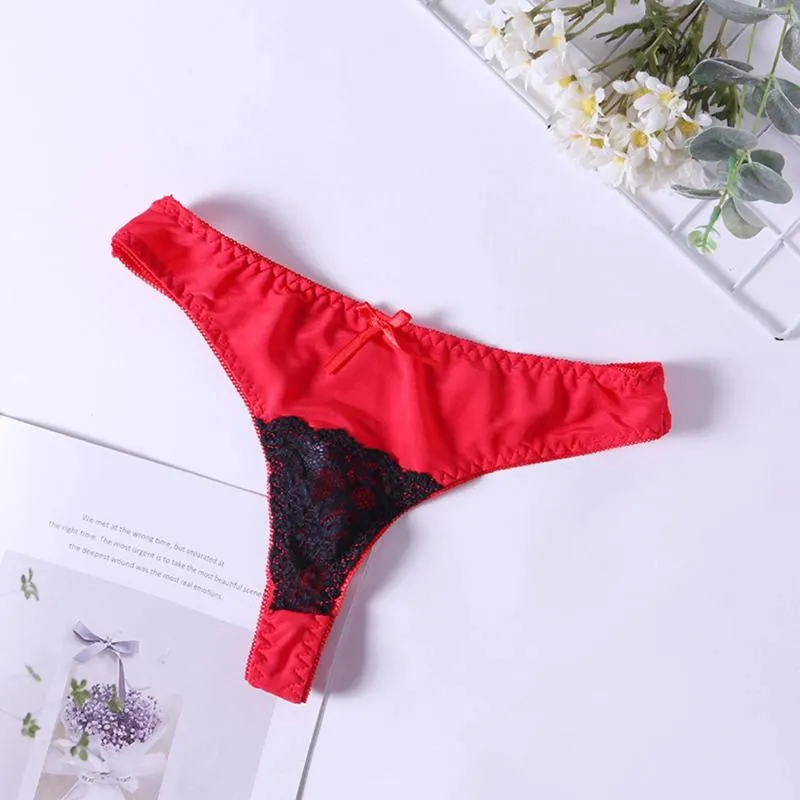 Bragas de mujer cintura sólida en encaje tanga color patchwork mujeres bajas para sexy