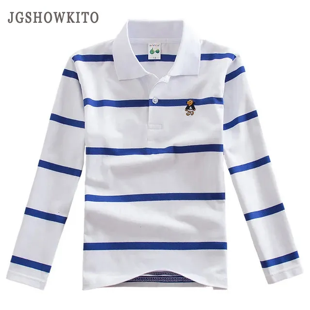 T-shirt per bambini magliette a maniche lunghe ragazzi ragazzi strisce per bambini tops baby boy sports polo vestiti per ragazzi 240319