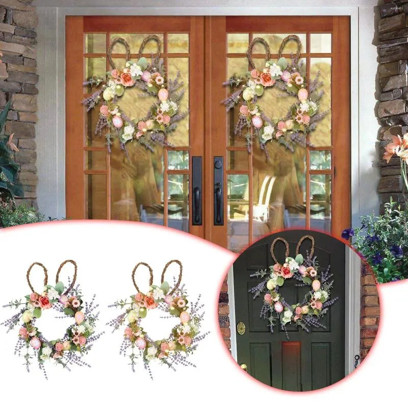 Decoratieve bloemen Paasei krans Lavendel Deur Hangende muur Kerst SCONCE Decoraties Outdoor