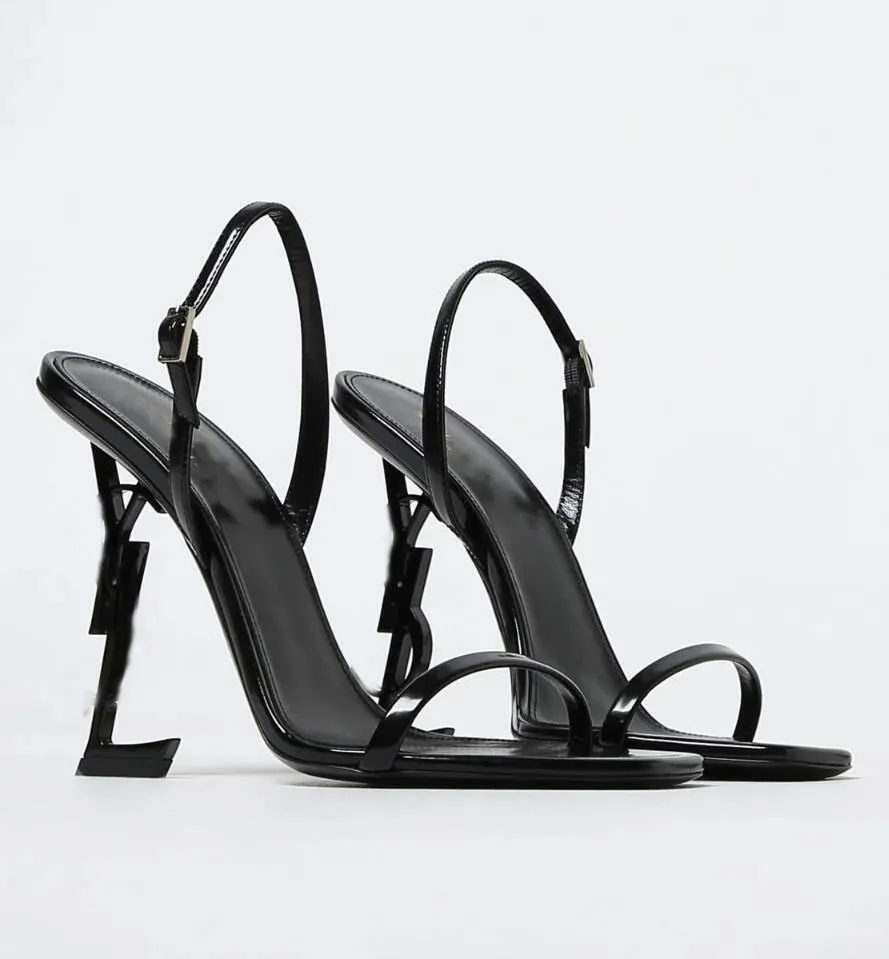 العلامة التجارية الشهيرة Opyum Sandals أحذية النساء المفتوحات إصبعيات براءات الاختراع الجلود عالية الكعب سيدة المصارع الصندل حفل زفاف الزفاف الأنيقة المشي EU35-43
