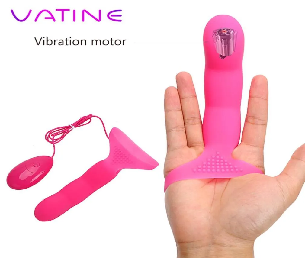 Vatine 7 Speed ​​Finger Vibrator Strap On Clitoris Stimulator Silicone Sex Toys For Women Gspot kvinnliga onani Sexprodukter Y13025219