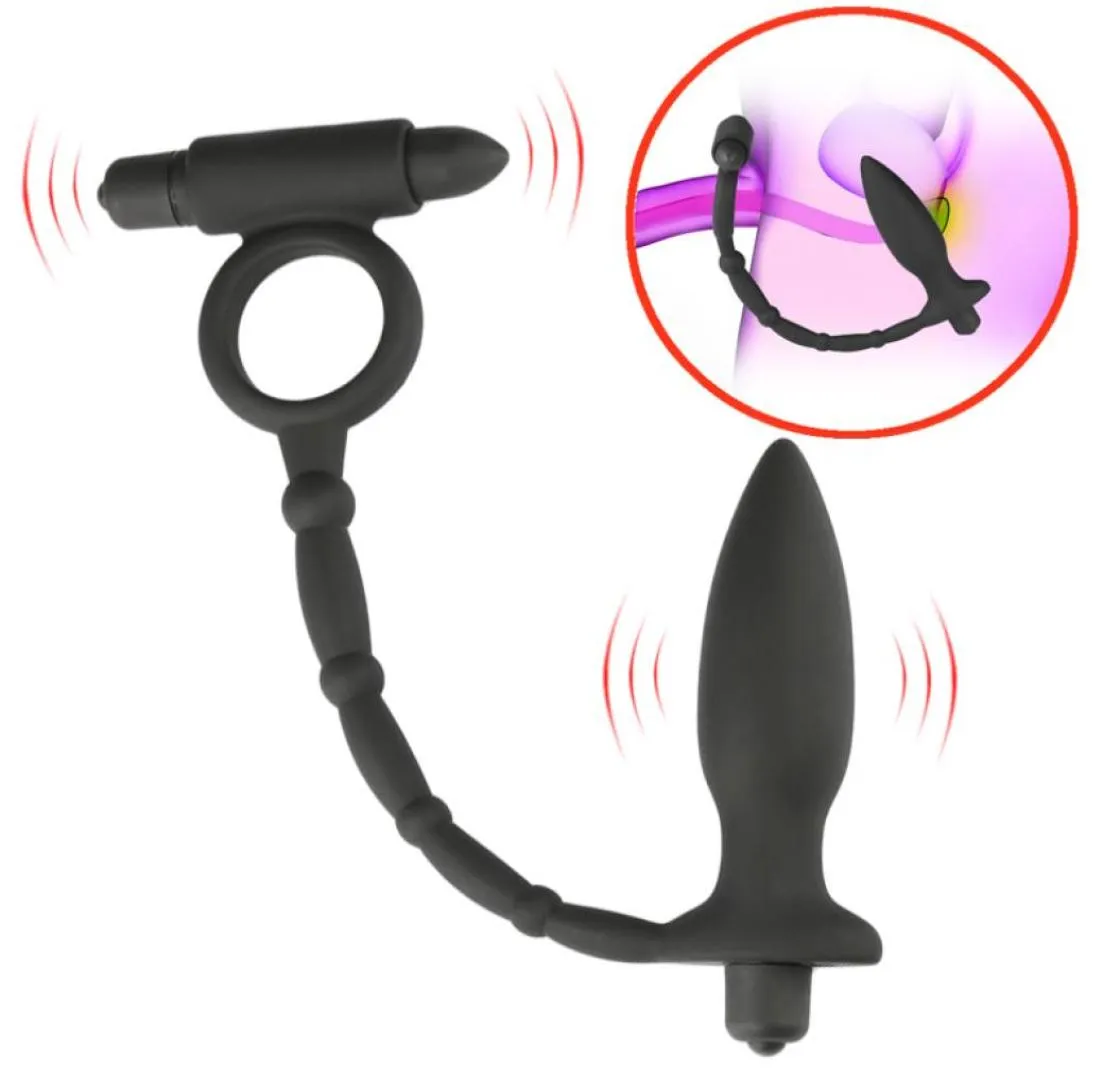 Wibrator dla mężczyzn Silikonowy wodoodporny punkt G stymuluje masażer prostaty Anal Vibrator Sex Toysvibrator Y1912217007484