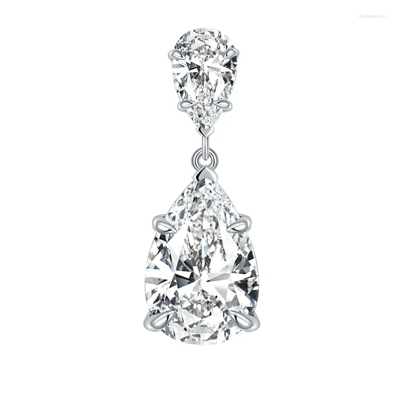 Dingle örhängen 7 11mm vatten droppe moissanite diamant örhänge totalt 6,7ct 925 sterling silver bröllop för kvinnor