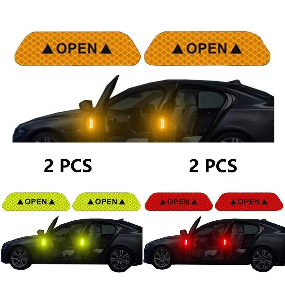 Upgrade 2023 Reflective Car Door Sticker Safety Opening Warning Reflector Tape Decal Auto Car Accessories Exterior Interior Reflector