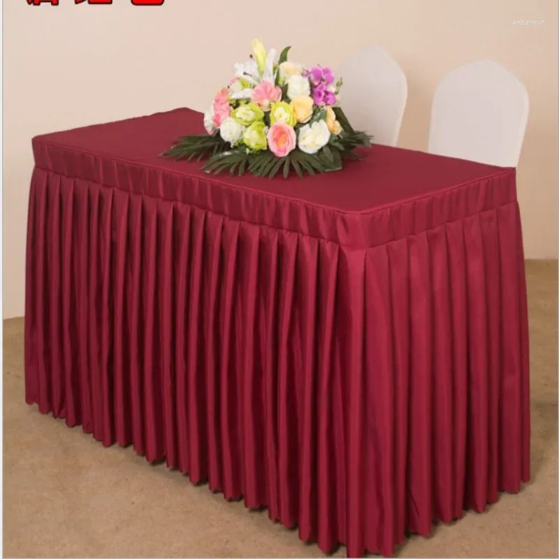 Table Skirt Marious 16ft 29'' Solid Color 5pcs Polyester Wedding Conference Office Skirting Event