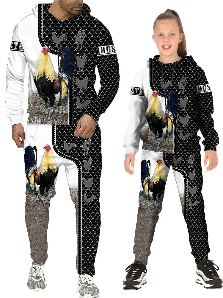 Rooster Hunting Camo Hoodie Sweatshirt And Pants Suit With 3D Print Funny Parent Child Wear Tracksuit Set In From Ddmycrazy 68.77 DHgate.Com