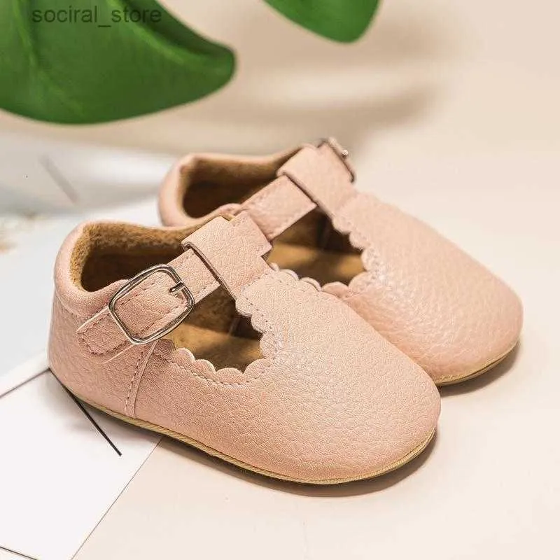 First Walkers First Walkers Kidsun Born Baby Shoes Stripe Pu Leather Boy Girl Toddler Rubber Sole Antislip Spädbarn Mockasins 230322 L240402