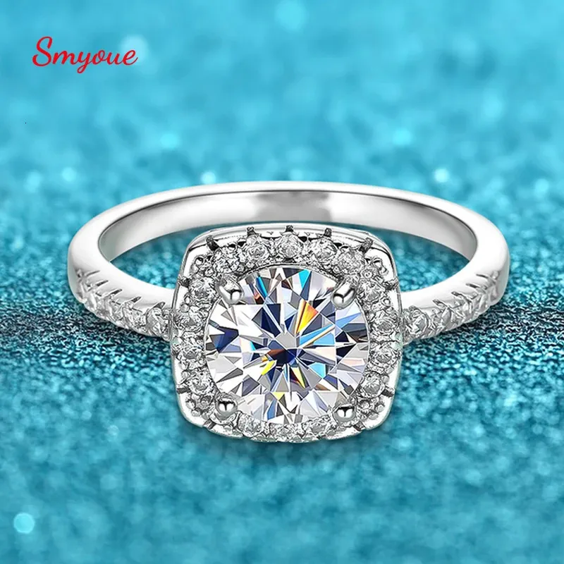 Smyoue 9mm 3ct D couleur GRA fiançailles pour femmes incolore coupe Ronde scintillant Solitaire Bridel ensemble 925 argent platine 240402