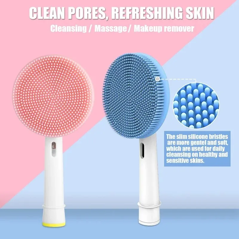 Electric Toothbrush Replacement Brush Heads Facial Cleansing Brush Head Electric Silicone Cleansing Head Face Skin Care Tools