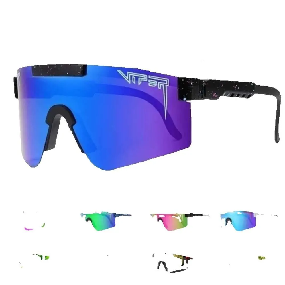 New High Quality Oversized Sunglasses Polarized Mirrored RED Lens Tr90 Frame Uv400 Protection Men Sport Pit Viper Wih Case