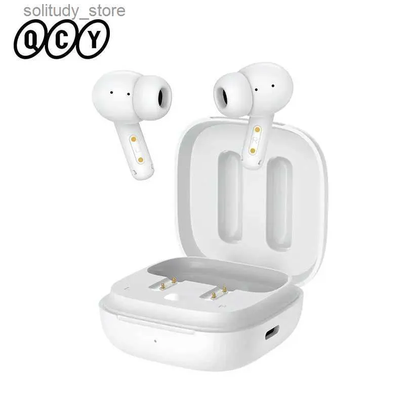 Fones de ouvido de telefone celular QCY T13 ANC fones de ouvido Bluetooth 5.3 cancelamento de ruído ativo-28dB fones de ouvido sem fio de carregamento rápido fones de ouvido 0.068 baixa latência Q240402