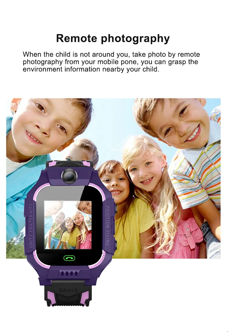 Montre Intelligente Enfants 1.44" Écran Tactile HD, 2G GSM IP67 Étanche, Appel Vidéo, Caméra, SOS, Localisation LBS