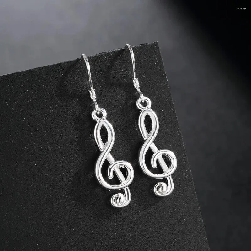 Dingle örhängen 925 Sterling Silver Romantic Music Notation Drop for Women High Quality Fine Party Brands Jewel Christmas Gifts