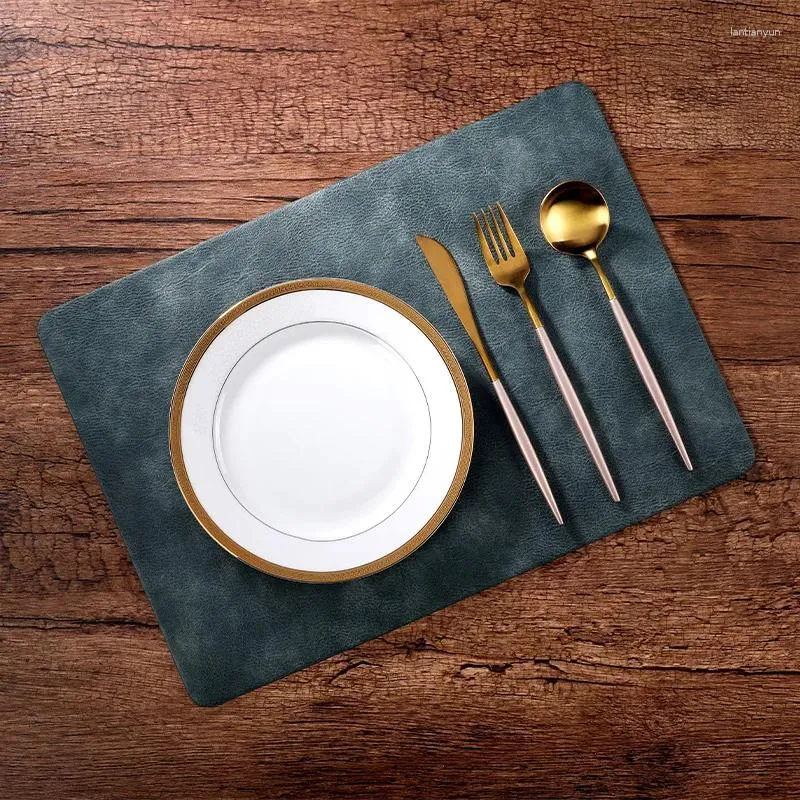 Table Cloth Nordic Style Cowhide Leather Retro El Waterproof Western Food Mat Oil-proof