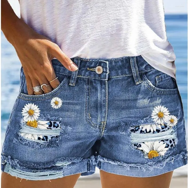 سراويل جينز للسيدات Wepbel Denim Shorts Mid Weist Sould Sexy Sexy Short Wash Summer Summer Straight