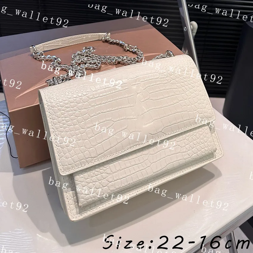 luxury handbags women bags crossbody designer bags shoulder white purse 22-24CM PU or Synthetic Leather Gold or Silver Chain Letter fashion Summer Gifts Evening Bags