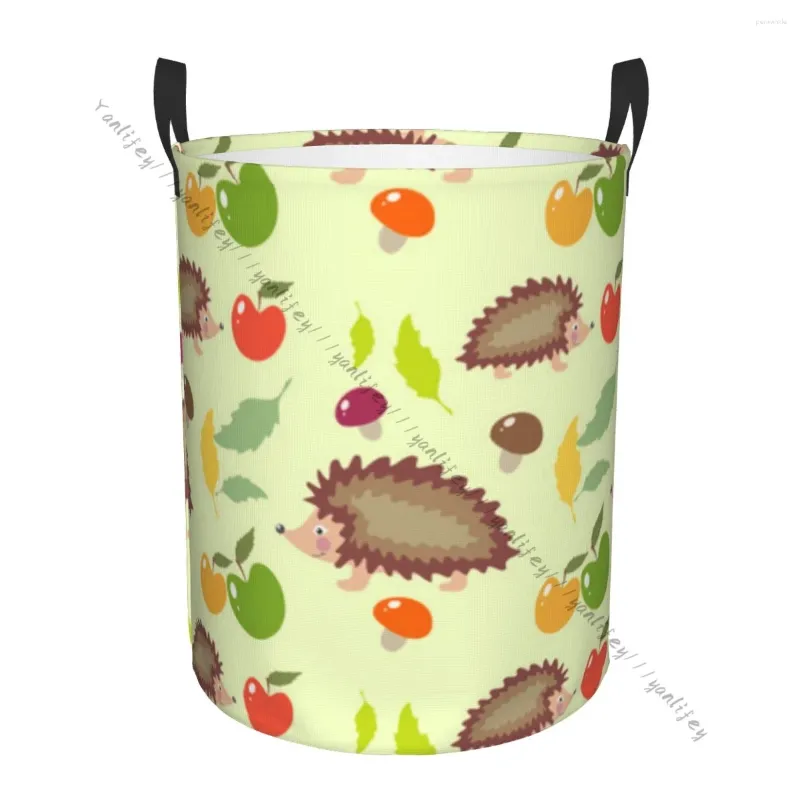 Laundry Bags Dirty Basket Foldable Organizer Hedgehog Pattern Clothes Hamper Home Storage